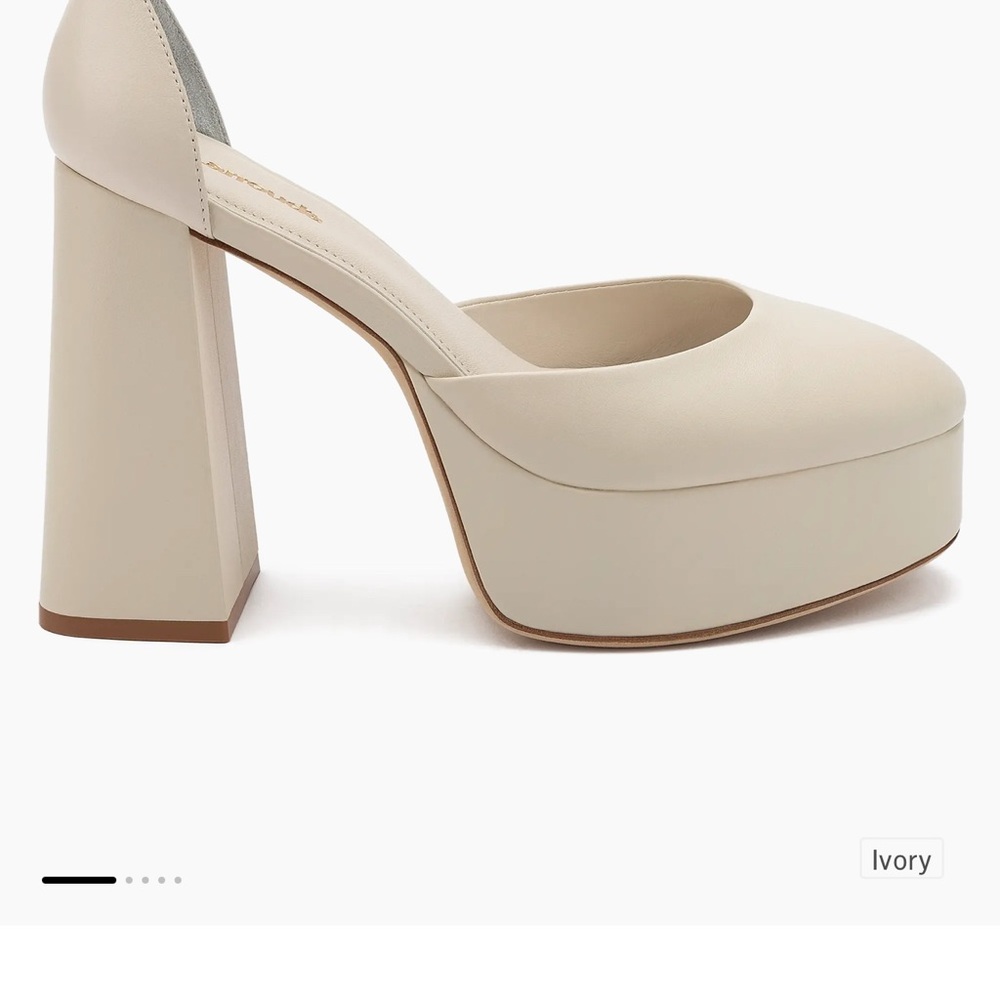 Larroude Ari Leather Ankle-Strap Platform Pumps